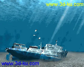 3D打印模型鱼游海底，有贴图、骨骼绑定和动画，下载请回帖！的图片