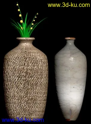 3D打印模型藤编装饰植物&陶器的图片