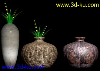3D打印模型藤编装饰植物&陶器的图片