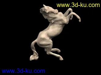 3D打印模型白色雕塑马的图片