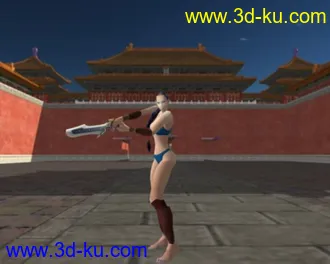 3D打印模型美少女，挥汗如雨秀剑技；众帅哥，摇旗呐喊助气势！贴图、骨骼绑定、动画一应俱全！的图片