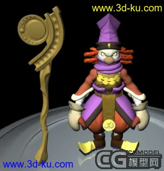 3D打印模型卡通人物（简单材质）maya，可转低模的图片