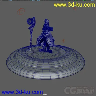 3D打印模型卡通人物（简单材质）maya，可转低模的图片