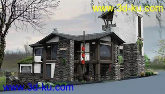 3D打印模型峨眉山七里坪风情小镇一号楼   带贴图的图片