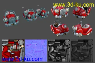 3D打印模型次时代，Q版汽车，包括ZB文件，贴图全的图片