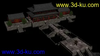 模仿论坛里的模型做的一个中式建筑~~望大家多多批评指出不足~的图片