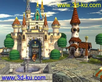 3D打印模型童话王国游戏场景（非视频）！人物、动物均有完整的贴图、骨骼绑定和动画！的图片