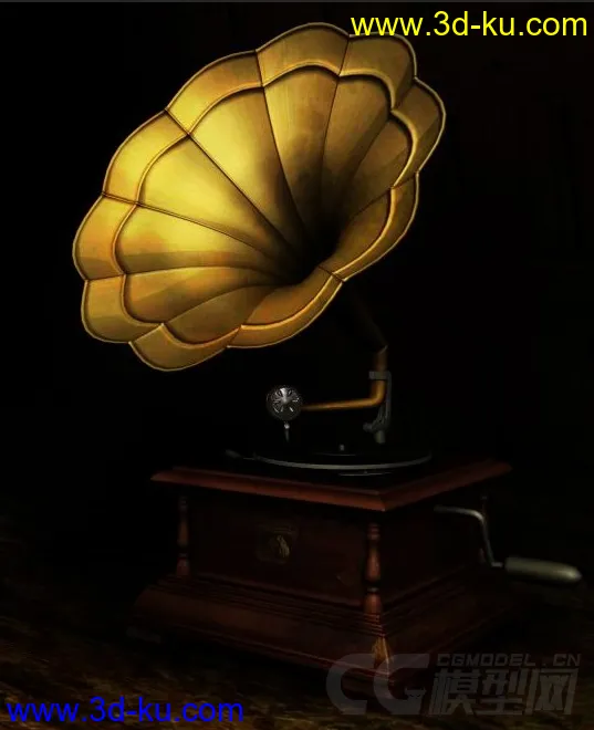 gramophone maya riged模型的图片1