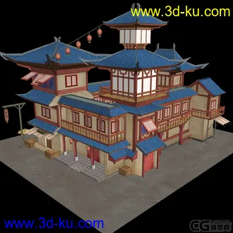 也发一个哦，一家古代客栈建筑模型下载的图片
