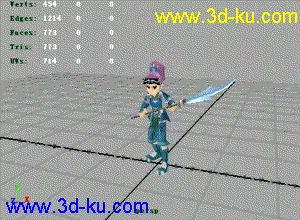 3D打印模型大刀客maya8.0带攻击动作的图片
