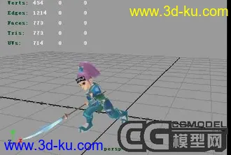 3D打印模型大刀客maya8.0带攻击动作的图片