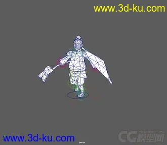 3D打印模型一个人物设定加一个动作的图片