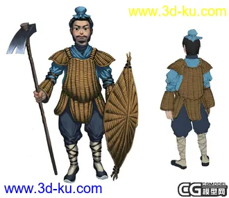 3D打印模型一个人物设定加一个动作的图片
