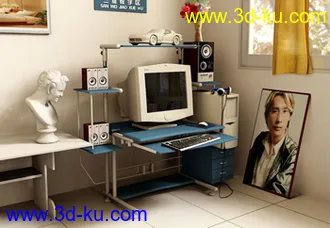 3D打印模型书房一角的图片