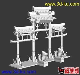 3D打印模型Q版牌坊！的图片