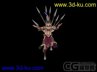 3D打印模型带骨骼动作的赤壁女人一只。。。的图片