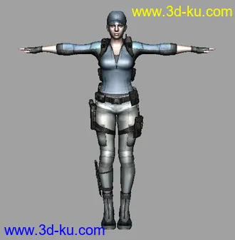 3D打印模型生化危机5 jill  带绑定的图片