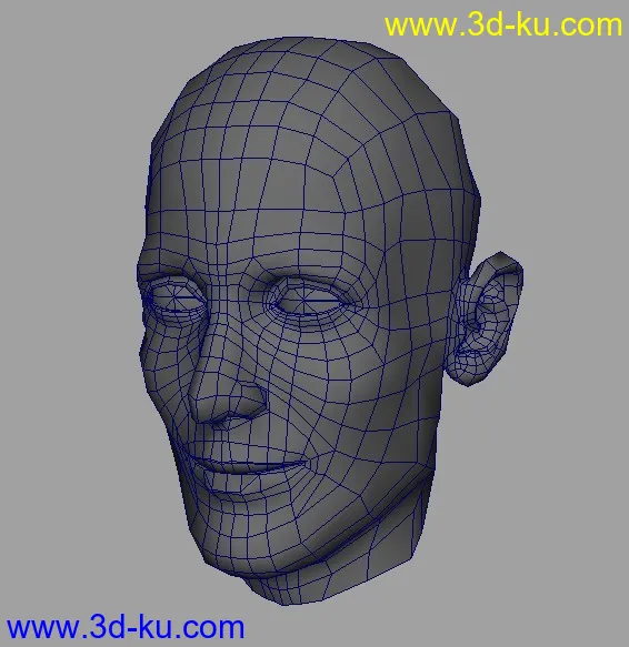 maya制作的人头模型的图片1