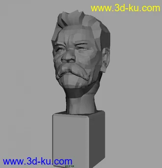 3D打印模型maya制作——高尔基石膏像的图片