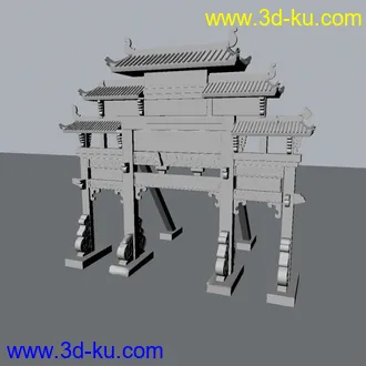 3D打印模型之前做的一个牌坊，随便看看吧！！！的图片