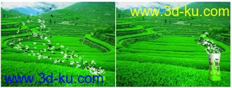 3D打印模型绿茶 变成花朵和叶子飘走！的图片