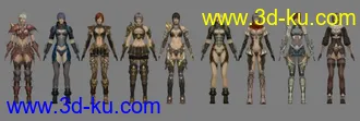 3D打印模型九个女人套装的图片
