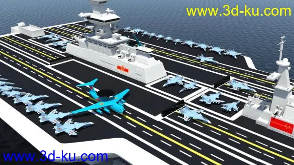 双体航空母舰（航母搭载有战机）模型的图片1