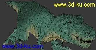 3D打印模型[哺乳动物]_霸王龙游戏低模，带骨骼和一套贴图的图片