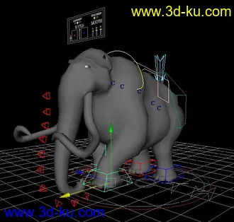 3D打印模型超棒的大象，带绑定，有表情的图片