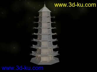 3D打印模型一个简单的七层佛塔的图片