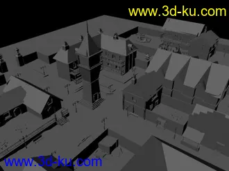 3D打印模型西方小镇场景的图片