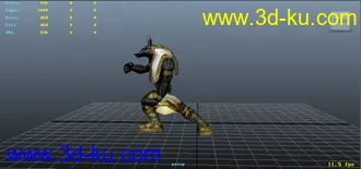 3D打印模型阿努比斯打太极——带动画——绑定的图片
