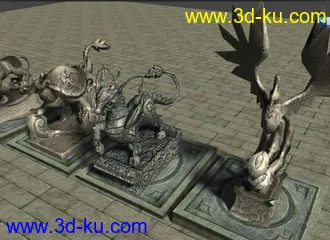 4大圣兽，maya模型加材质~的图片