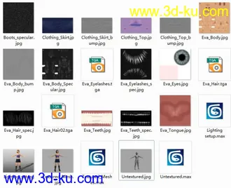 国外大师制作的电影级女人，模型（四边面未塌陷）材质贴图，用处多多的图片