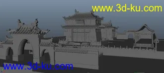 3D打印模型大规模古建筑场景的图片