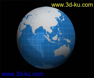 3D打印模型地球  带材质 经纬坐标的图片