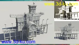 3D打印模型分享个小场景，UV给弄好了的图片