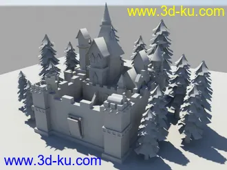 3D打印模型小城堡，带UV，时间关系没做贴图，不喜勿喷的图片