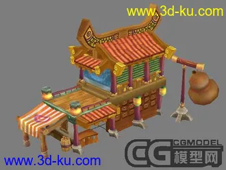 古代卡通建筑模型的图片