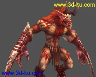 恶魔狼人（boss）模型 蒙皮+待机动作的图片