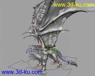 3D打印模型绑好骨骼的魔龙 很霸气 很帅的啊的图片