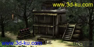 3D打印模型山中破客栈的图片