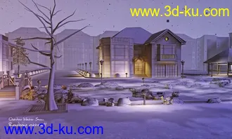 3D打印模型冬季雪景的图片