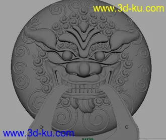 3D打印模型大门狮头门环的图片