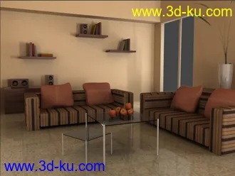 3D打印模型室内灯光渲染练习+材质+灯光+贴图的图片