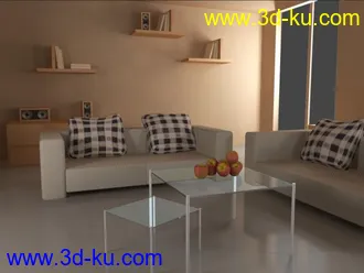 3D打印模型室内灯光渲染练习+材质+灯光+贴图的图片