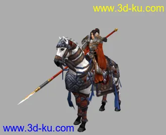 3D打印模型网三天策骑马的人maya文件和obj文件的图片