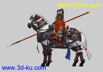 3D打印模型网三天策骑马的人maya文件和obj文件的图片