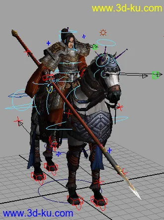 3D打印模型网三天策骑马的人maya文件和obj文件的图片