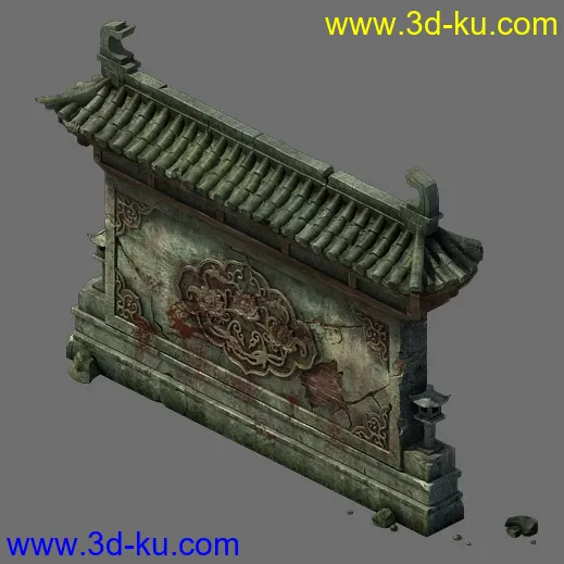 残破影壁 3D 2.5D均可用模型的图片1